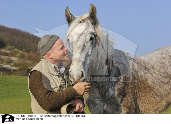 Mann und Shire Horse / man and Shire Horse / SST-10005