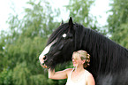 woman with Shire Horse