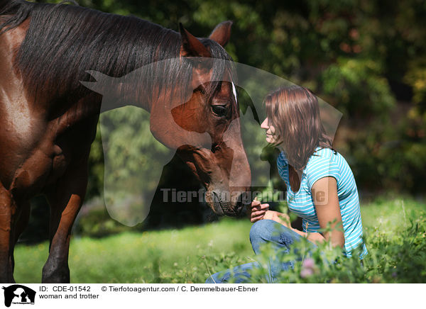 Frau und Traber / woman and trotter / CDE-01542