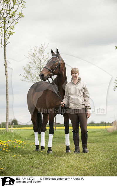 Frau und Traber / woman and trotter / AP-12724