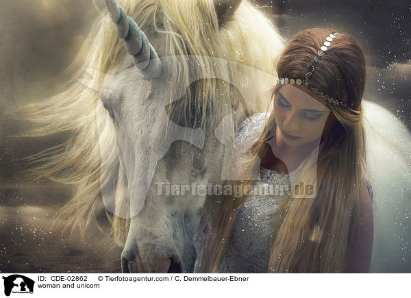 Frau und Einhorn / woman and unicorn / CDE-02862