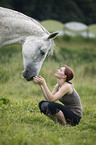 woman and warmblood