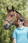 woman and warmblood