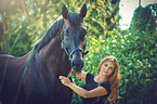 woman and warmblood