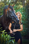 woman and warmblood