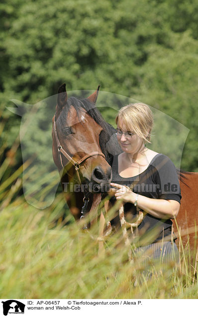 woman and Welsh-Cob / AP-06457