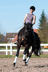 woman rides warmblood