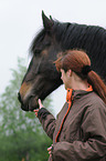 woman with frisian crossbreed