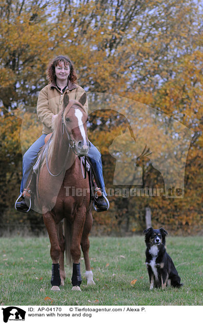 woman with horse and dog / AP-04170