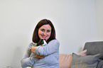 woman with Guinea Pig