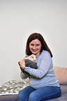 woman with Guinea Pig