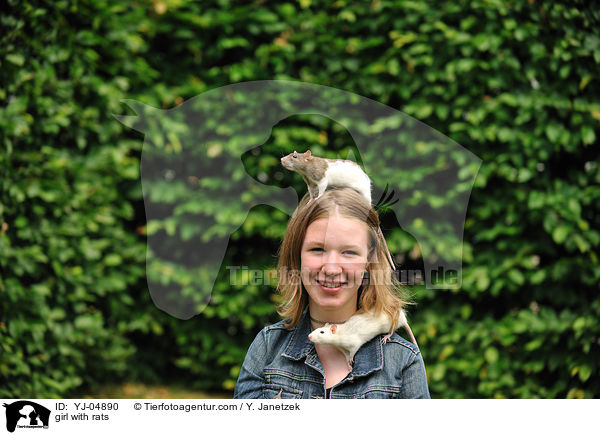 Mdchen mit Ratten / girl with rats / YJ-04890