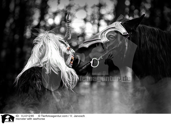 Monster mit Kriegspferd / monster with warhorse / VJ-01246