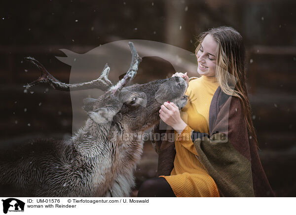 Frau mit Rentier / woman with Reindeer / UM-01576